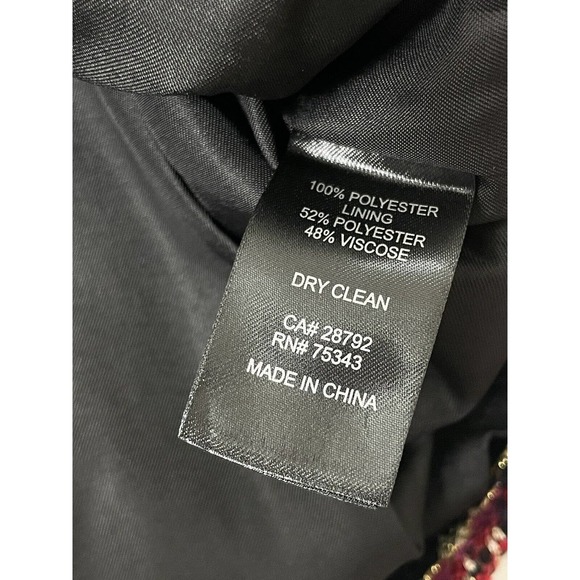 House of Harlow 1960 Boucle Dress Size Xs Black Red Gold Convertible Strap Mini - Picture 11 of 11